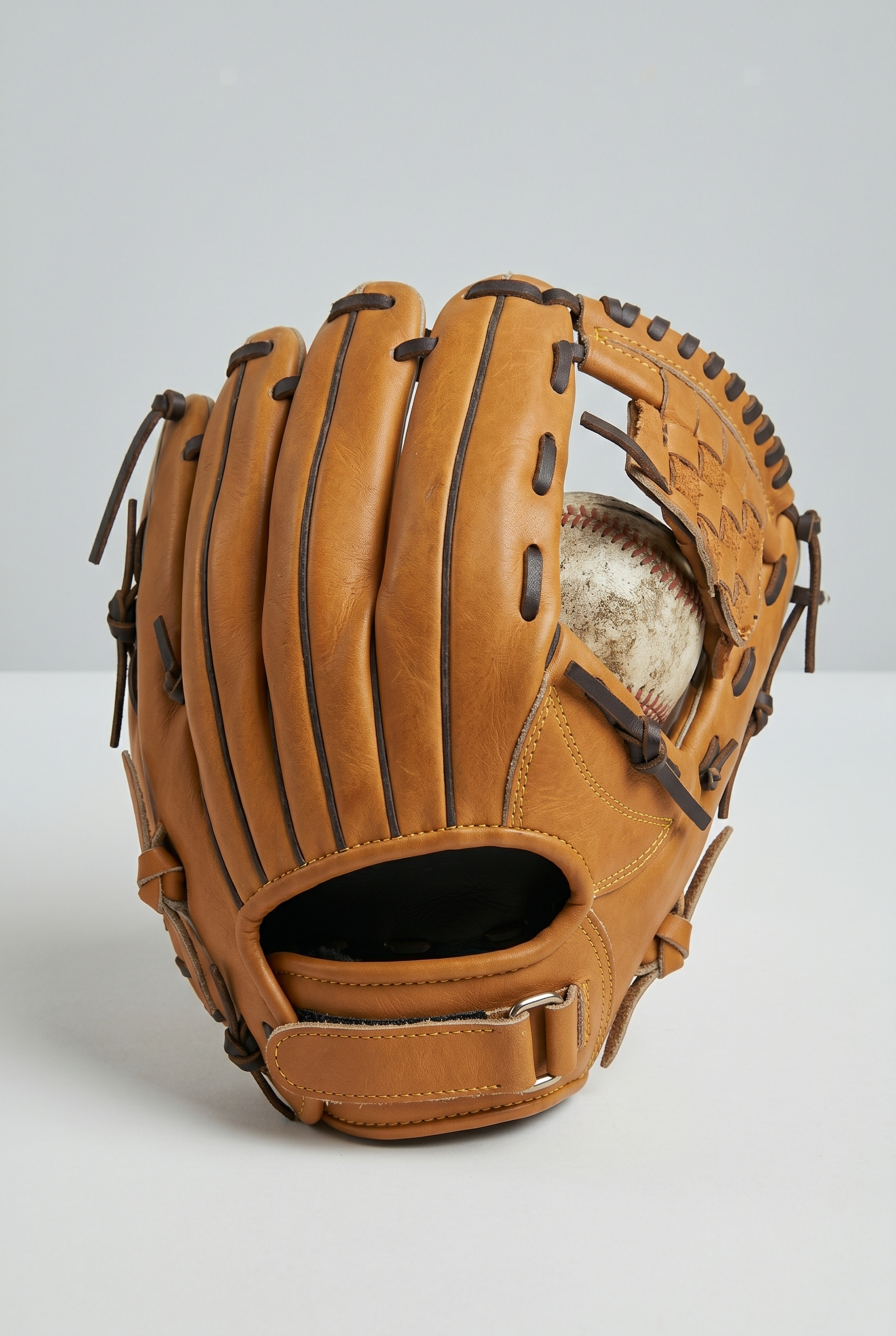 Premium Brown Baseball Glove with Classic Black Lacing