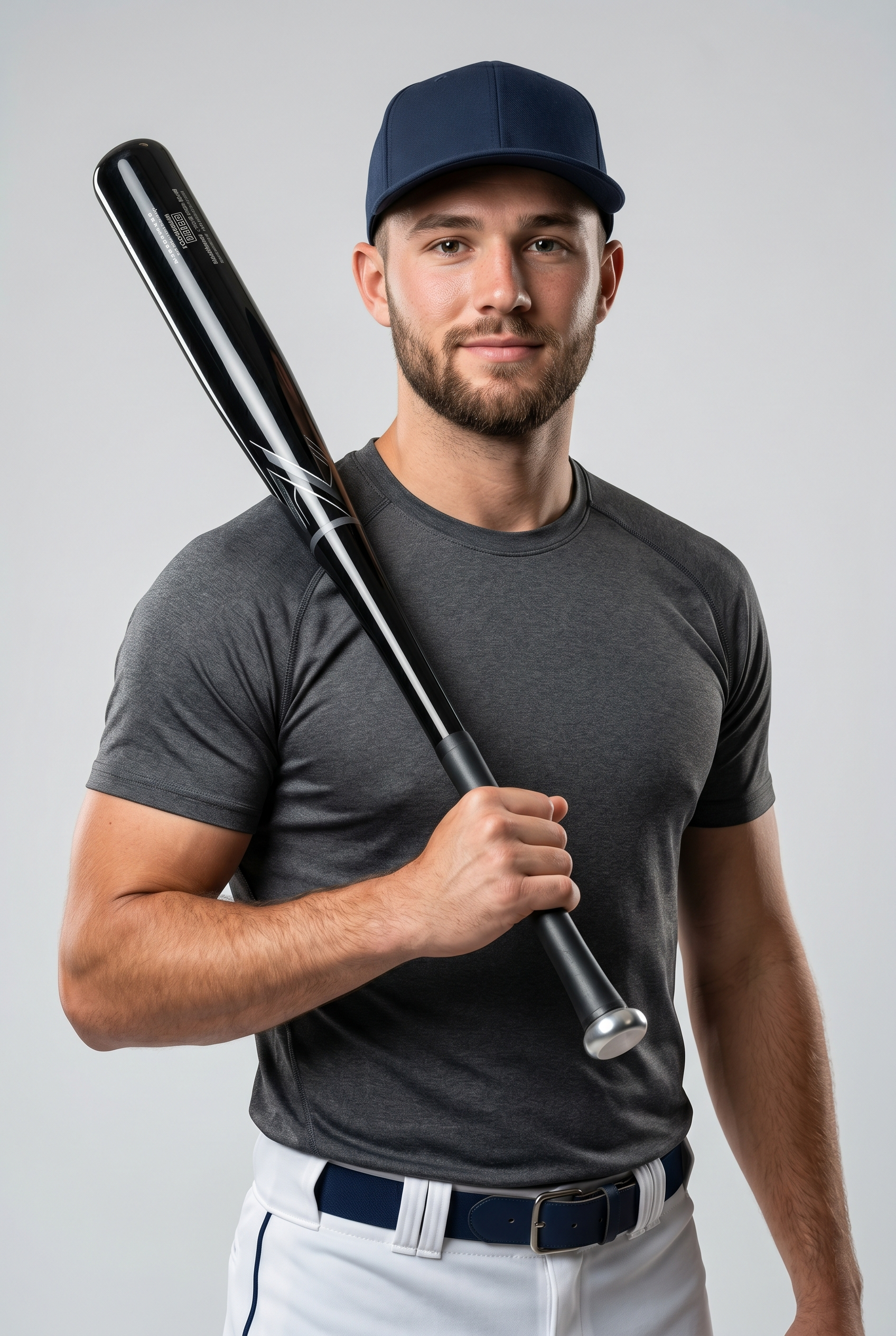 Sleek Black Baseball Bat with Glossy Finish