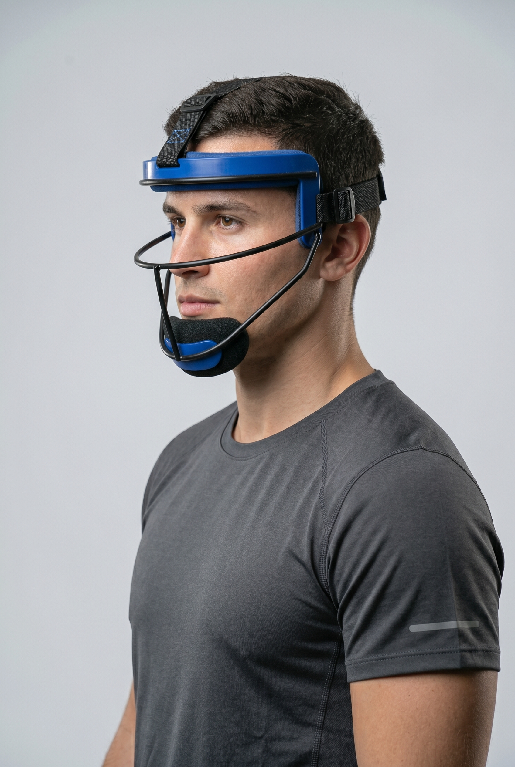Protective Baseball Face Mask with Blue Padding