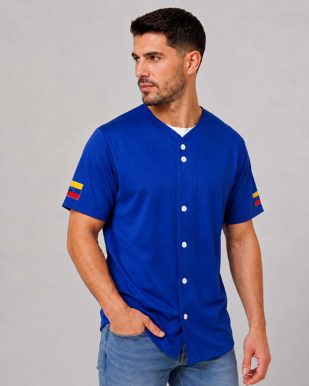 Venezuela royal blue baseball jersey